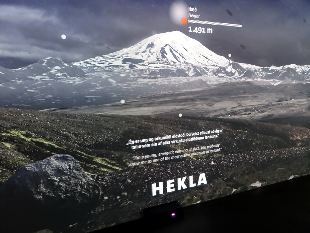 Information on the Hekla volcano at the Site of Actual Volcanoes Hall at the Lava Centre