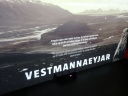 Information on the Vestmannaeyjar volcano at the Site of Actual Volcanoes Hall at the Lava Centre
