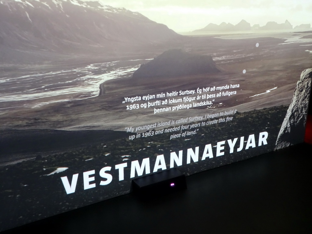 Information on the Vestmannaeyjar volcano at the Site of Actual Volcanoes Hall at the Lava Centre