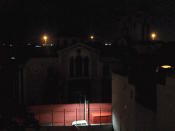The Hagia Panaya Elida Greek Orthodox Church, from the window of our room in the Grand Liza Hotel, by night