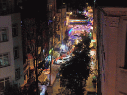 The Cap Ariz Sokagi street, from the window of our room in the Grand Liza Hotel, by night