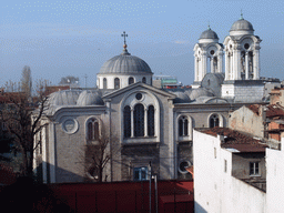 The Hagia Panaya Elida Greek Orthodox Church, from the window of our room in the Grand Liza Hotel