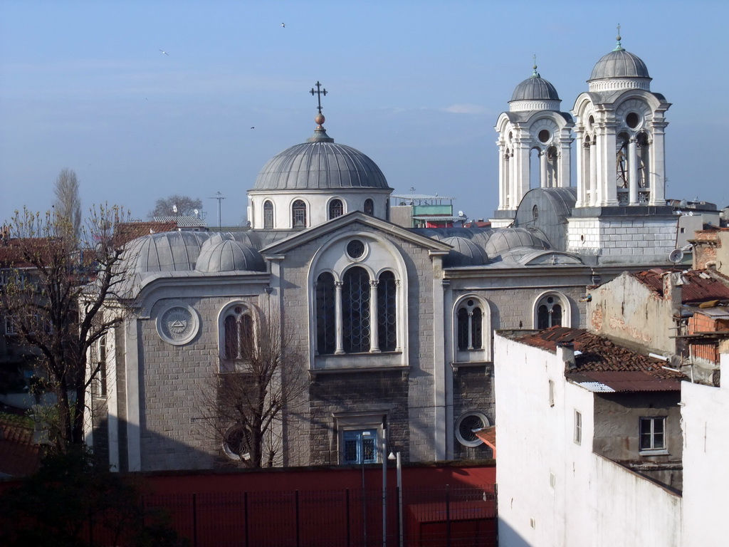 The Hagia Panaya Elida Greek Orthodox Church, from the window of our room in the Grand Liza Hotel