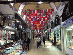 Shops and flags in the Grand Bazaar
