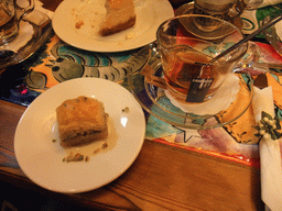 Tea and baklava in a tearoom in the Eminonu district