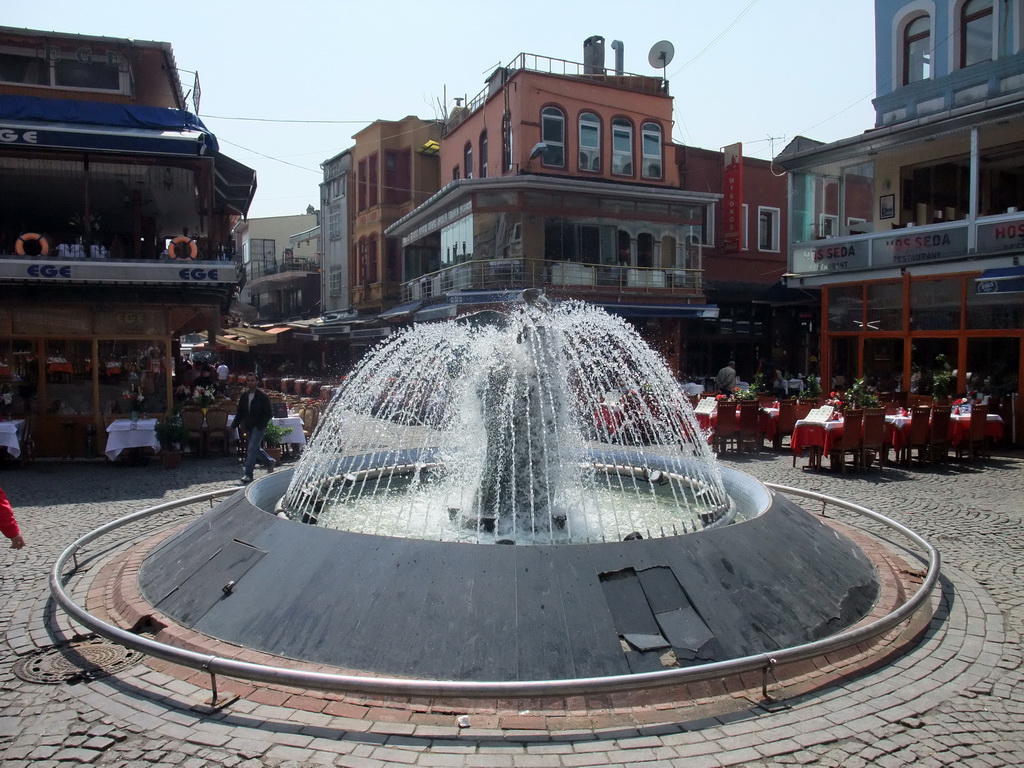 Fountain at a square in Cap Ariz Sokagi street