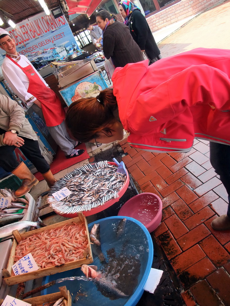 Ana at the fish market in the Kumkapi neighborhood
