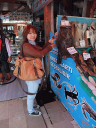 Miaomiao with fish at the fish market in the Kumkapi neighborhood