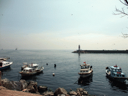 Boats in the Sea of Marmara, in the harbour of the Kumkapi neighborhood