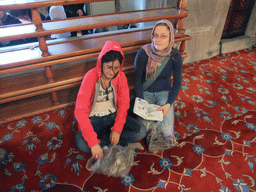 Ana and Nardy inside the Blue Mosque