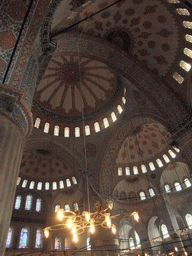 Dome and interior of the Blue Mosque