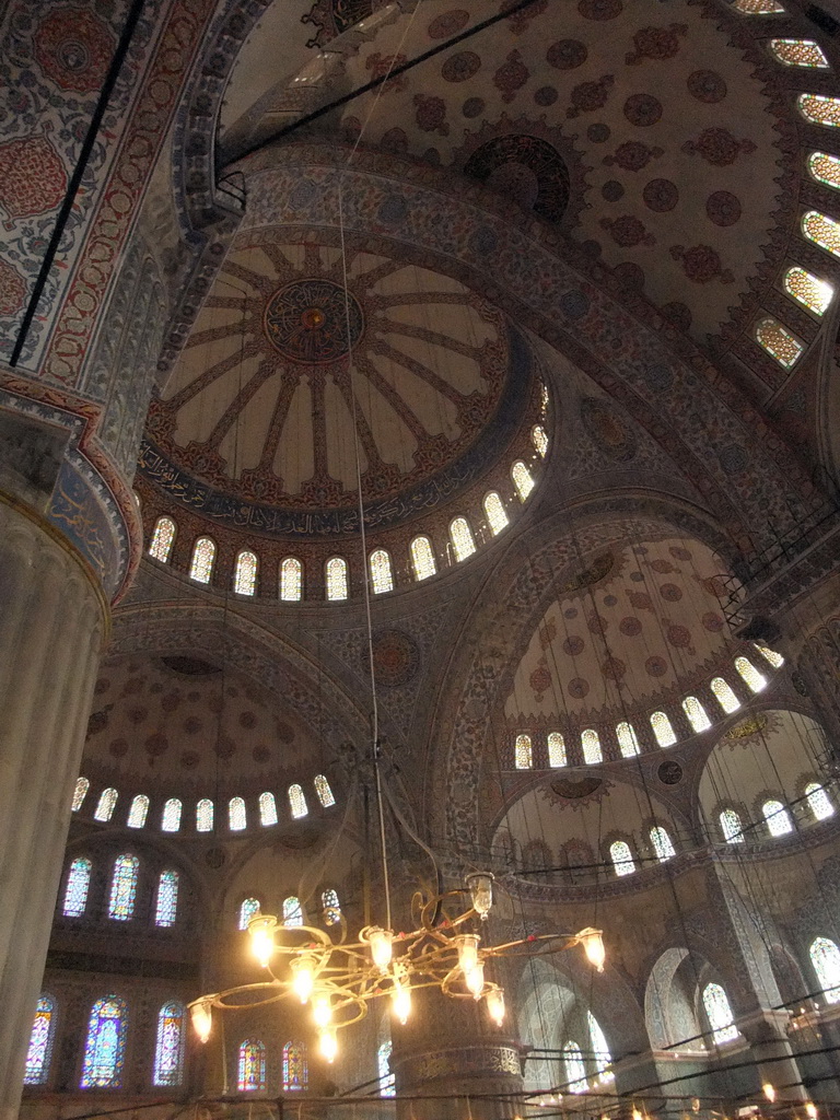 Dome and interior of the Blue Mosque