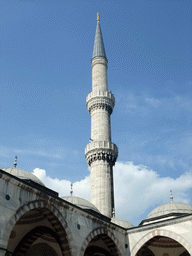 Minaret of the Blue Mosque, viewed from the Inner Courtyard