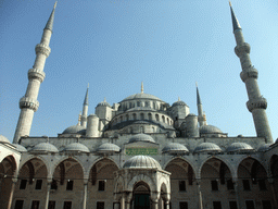The Blue Mosque with two minarets and the fountain on the Inner Courtyard