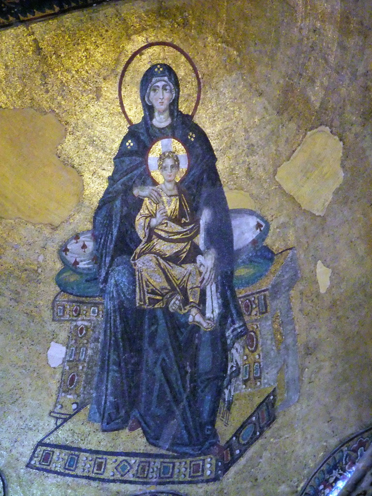 Apse mosaic of the Theotokos in the Hagia Sophia