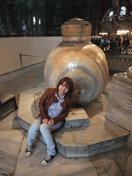 Miaomiao at the lustration urn from Pergamon, in the Hagia Sophia