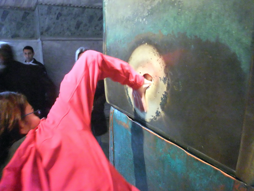 Ana at the Wish Column in the Hagia Sophia