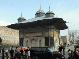 The Fountain of Sultan Ahmed III in front of the walls of Topkapi Palace