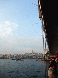 Galata Bridge over the Golden Horn bay and the Beyoglu district with the Galata Tower