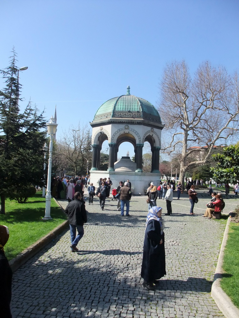 The German Fountain at the Hippodrome of Constantinople, and the top of the Obelisk of Theodosius (Dikilitas)