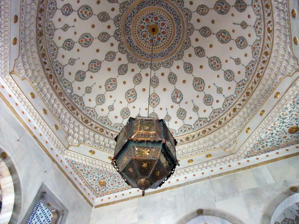 Ceiling with lamp in the Library of Ahmed III in Topkapi Palace