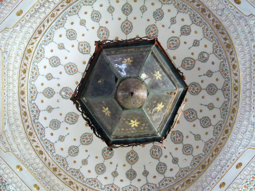 Ceiling with lamp in the Library of Ahmed III in Topkapi Palace