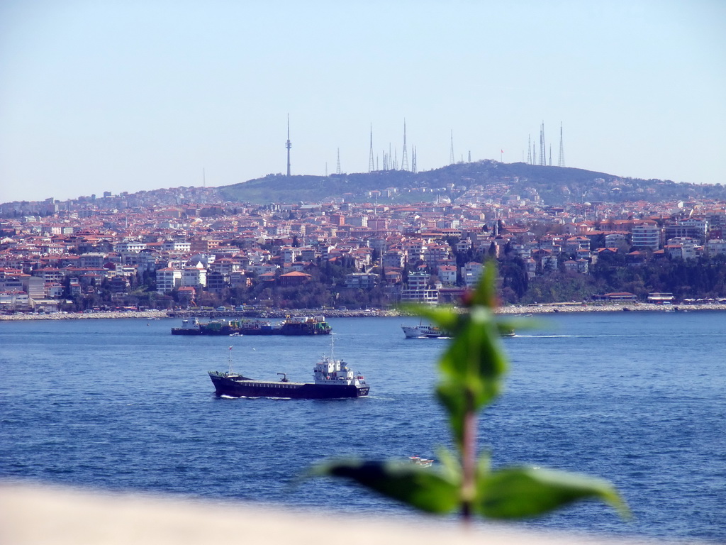 The Kadikoy district and boats in the Bosphorus strait, viewed from Topkapi Palace