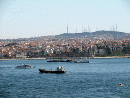 The Kadikoy district and boats in the Bosphorus strait, viewed from Topkapi Palace
