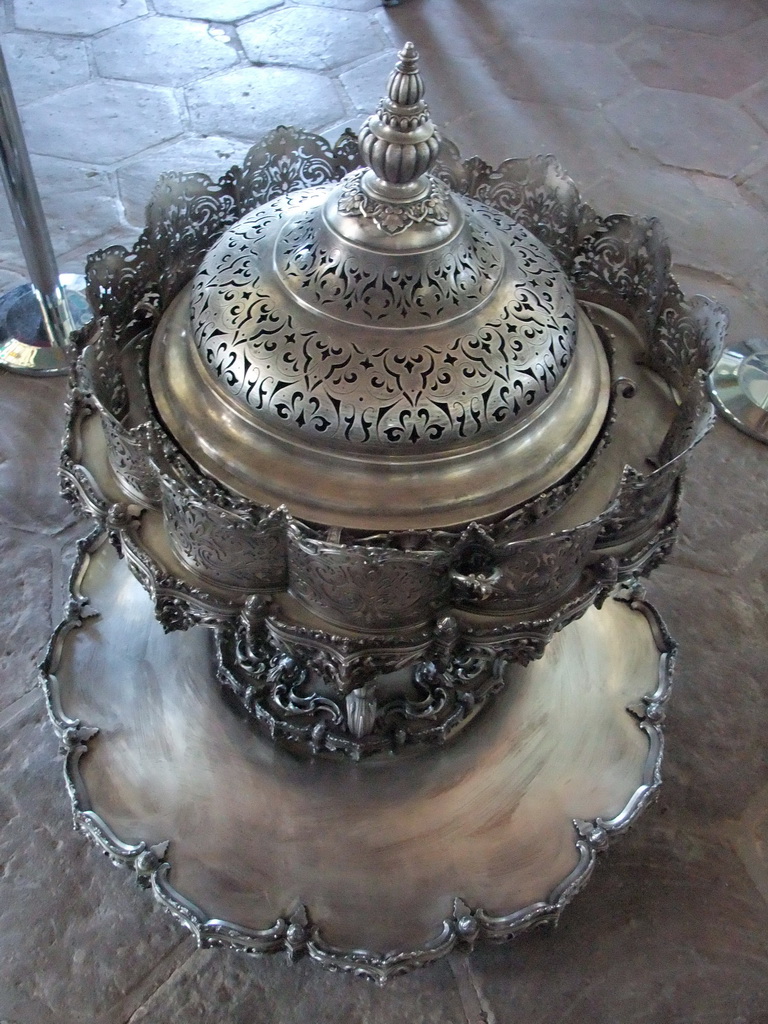 Silver mangal of King Louis XIV of France in the Baghdad Kiosk at Topkapi Palace