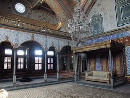 The Imperial Hall (Hünkar Sofasi) with the Throne of the Sultan, at the Harem in the Topkapi Palace