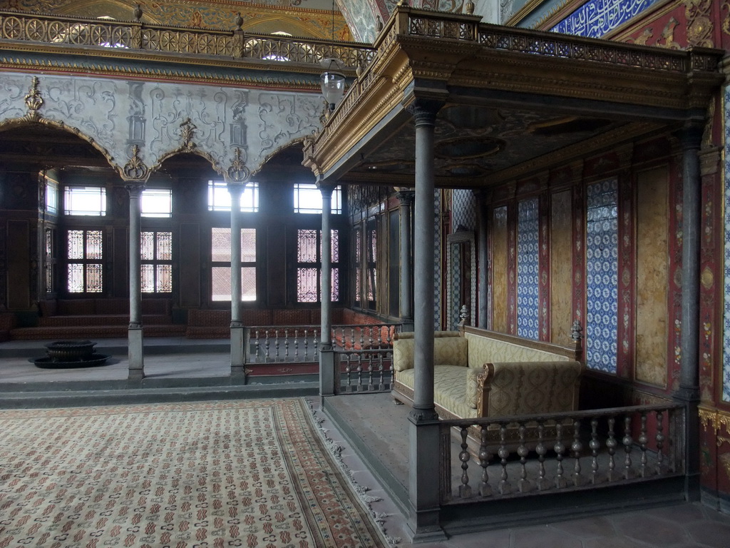 The Imperial Hall with the Throne of the Sultan, at the Harem in the Topkapi Palace