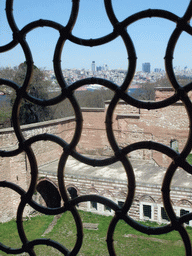View from a window in the Harem in the Topkapi Palace on the Beyoglu district and the Bosphorus strait