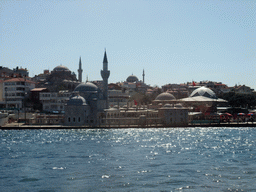 The Uskudar ferry stop, the Semsi Pasha Mosque (Semsi Pasa Camii), the Rum Mehmed Pasha Mosque (Rum Mehmet Pasa Camii) and the Ayazma Mosque (Ayazma Camii), viewed from the Bosphorus ferry