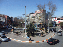 Roundabout at Hakimiyeti Milliye Caddesi street, viewed from a restaurant in the Uskudar district