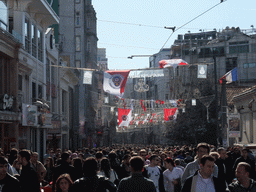 The northeast end of Istiklal Avenue
