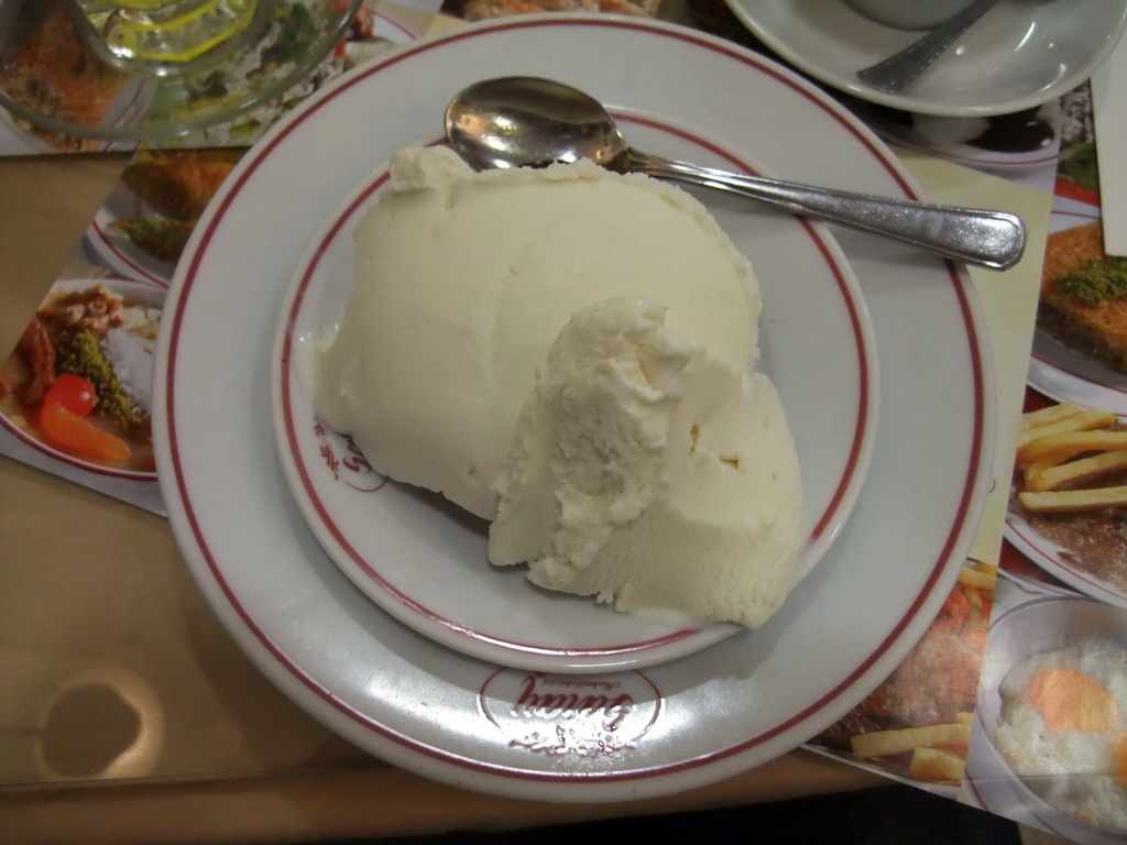 Ice cream in a restaurant at Istiklal Avenue