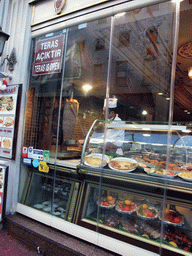 Cook cutting doner kebab in a restaurant at Istiklal Avenue