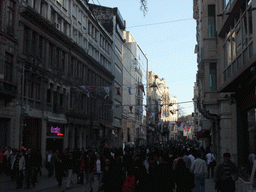 The southwest end of Istiklal Avenue