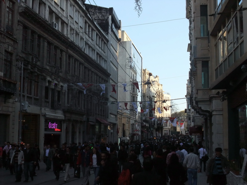 The southwest end of Istiklal Avenue