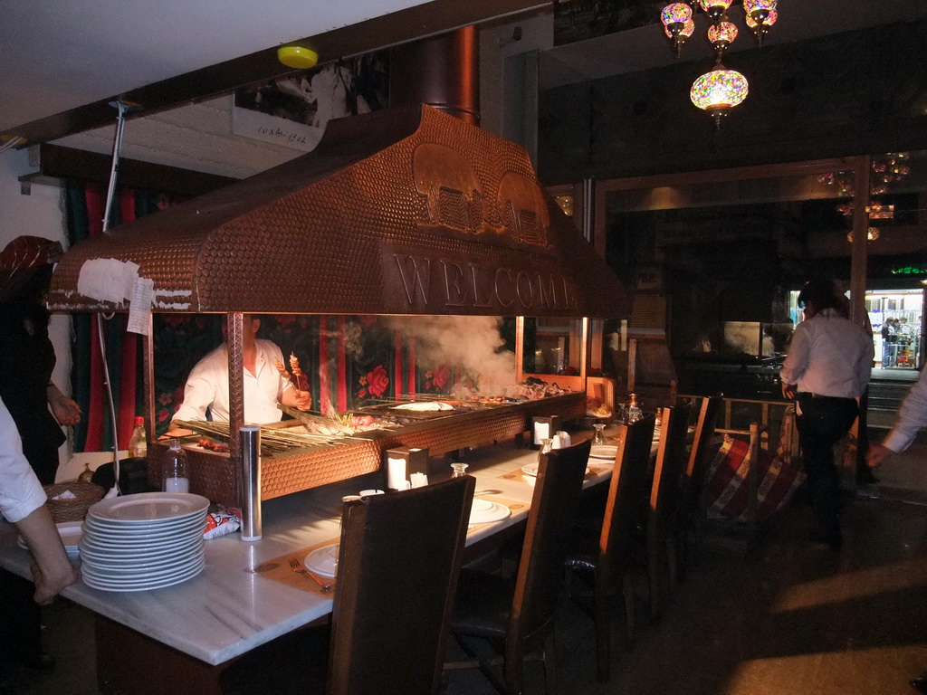 Cook preparing food at the Vuslat Ocakbasi restaurant