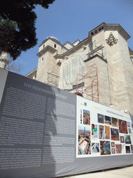 Reconstruction works at the Süleymaniye Mosque, with explanation