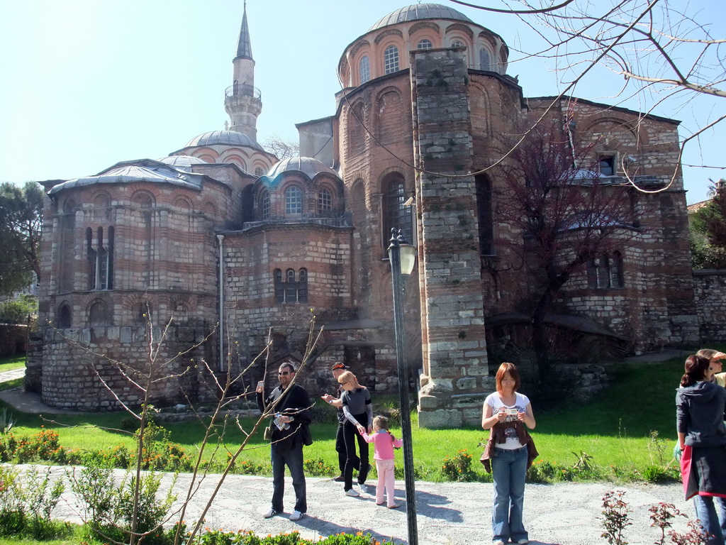 Miaomiao, Ana and Nardy at the back of the Church of St. Savior in Chora