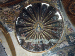 Mosaic of the Virgin Mother with child in the north dome of the inner narthex of the Church of St. Savior in Chora