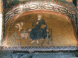 Mosaic of enthroned Christ with Theodore Metochites presenting a model of his church, in the inner narthex of the Church of St. Savior in Chora