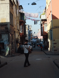 Tim, Ana and Nardy in a street in the Kariye neighborhood