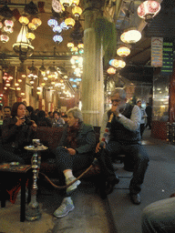 Man smoking waterpipe in the Corlulu Ali Pasa Medresesi medrese