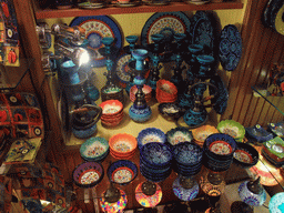 Waterpipes, lamps, bowls and plates in the shop in the Corlulu Ali Pasa Medresesi medrese