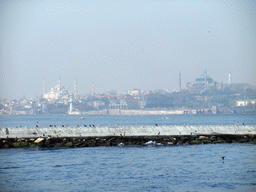 The Blue Mosque and the Hagia Sophia, viewed from the ferry