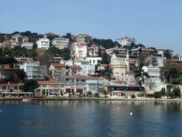 Houses and mosque at Burgazada island, viewed from the ferry