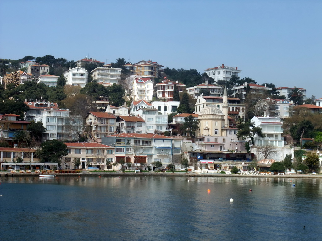 Houses and mosque at Burgazada island, viewed from the ferry